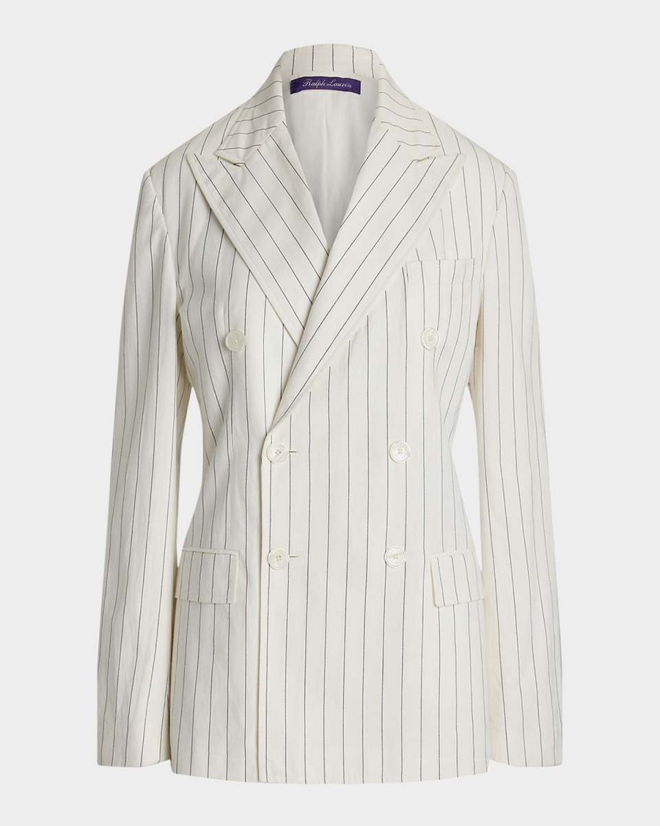 Bennet Washed Ropestripe Double-Breasted Jacket